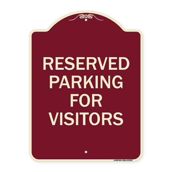 Parking Space Reserved Parking Reserved for Visitors Heavy-Gauge Alum Sign, 24" x 18", BU-1824-23352